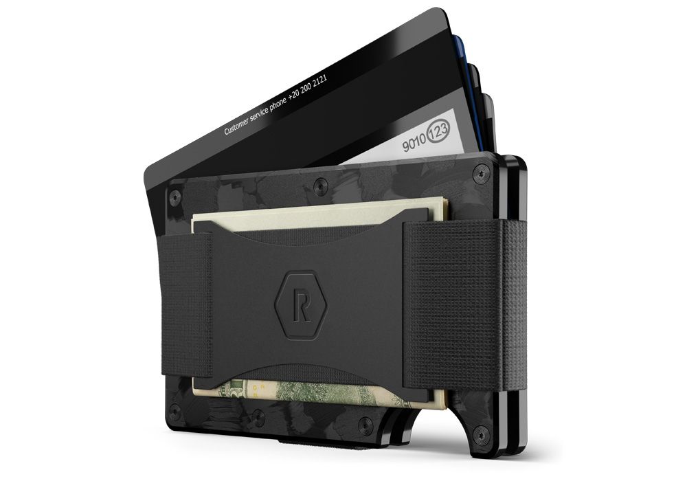 小物 the RIDGE Forged Carbon Cash Strap FORGED CARBON RIDGE WALLET WITH CASH STRAP