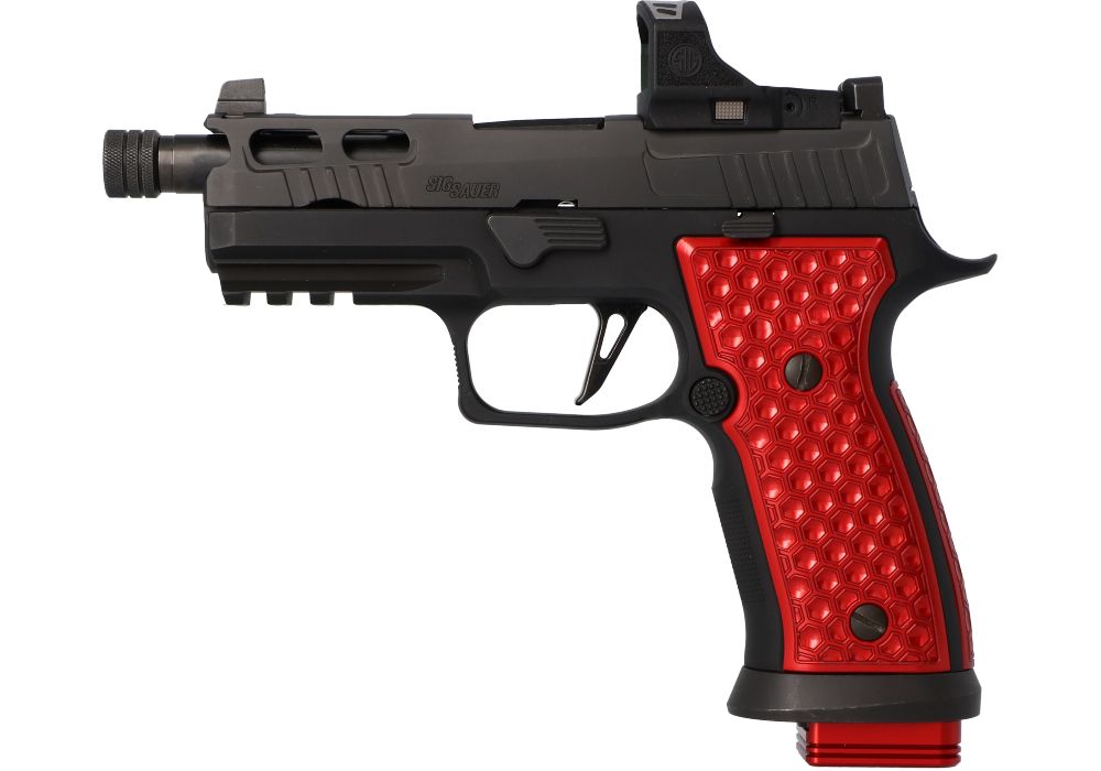 P320-AXG KRAKEN GRIP PANELS AND BASEPADS - RED - VYTAL MANUFACTURING