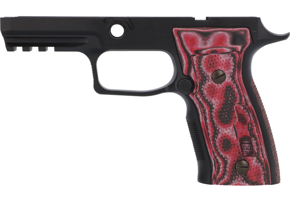P320 AXG GRIP PANEL SET, G10, RED LAVA