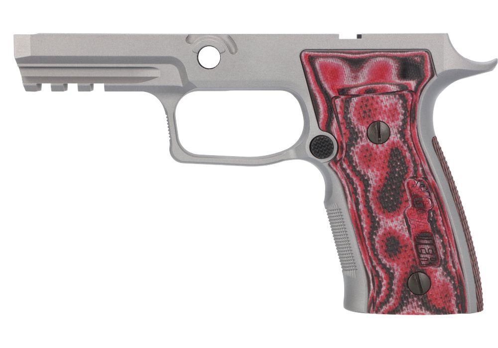 P320 AXG GRIP PANEL SET, G10, RED LAVA SIG Talk