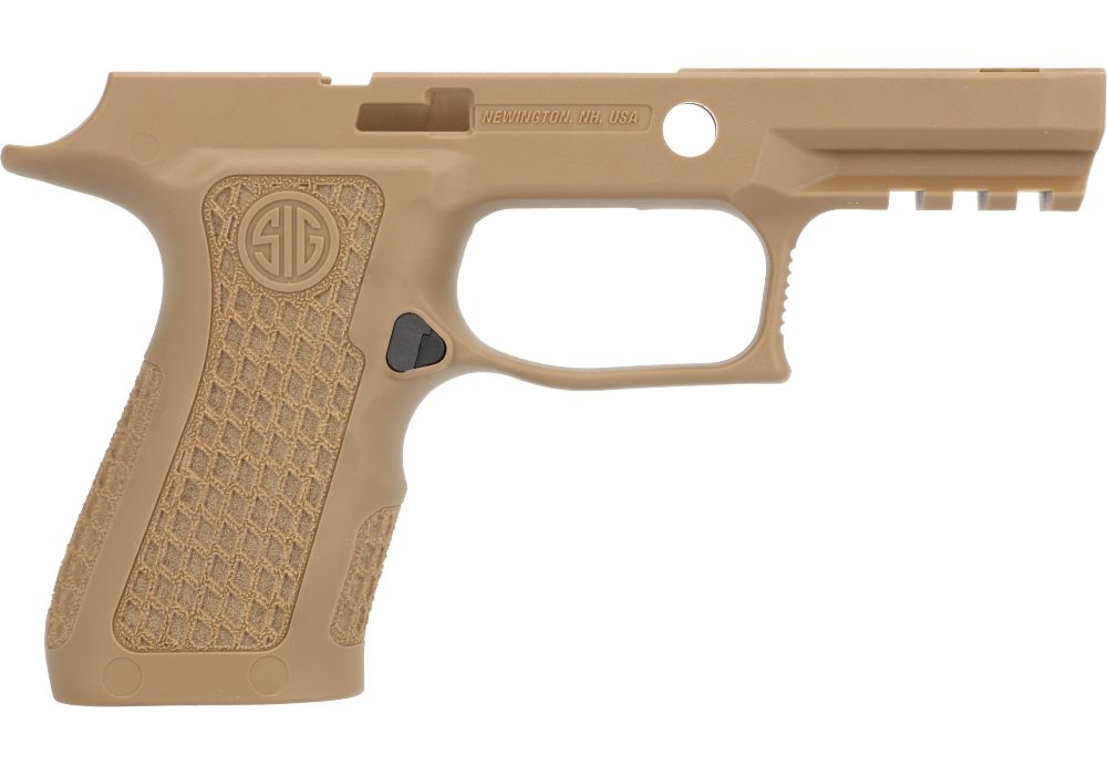 P320 XCOMPACT 9MM/40/.357 LASER ENGRAVED GRIP MODULE - COYOTE TAN