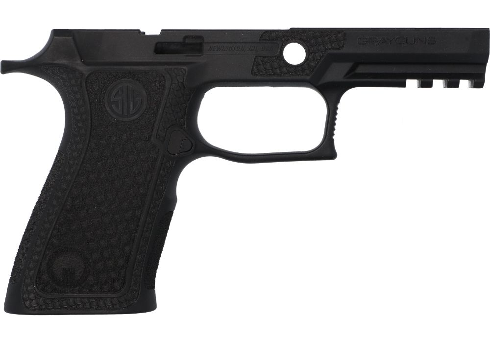 P320 XCARRY 9MM/40/.357 LASER ENGRAVED GRIP MODULE - BLACK - GRAYGUNS