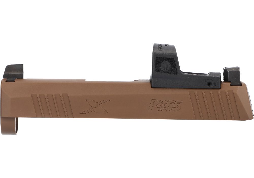 P365X 9MM 3.1" SLIDE ASSEMBLY, ROMEOZERO ELITE CIRCLE DOT, COYOTE BROWN