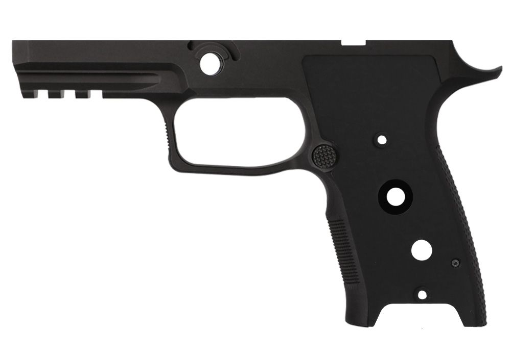 GRIP MODULE ASSY, P320 AXG, 9/40/357, CARRY, LESS GRIP PANELS, BLK