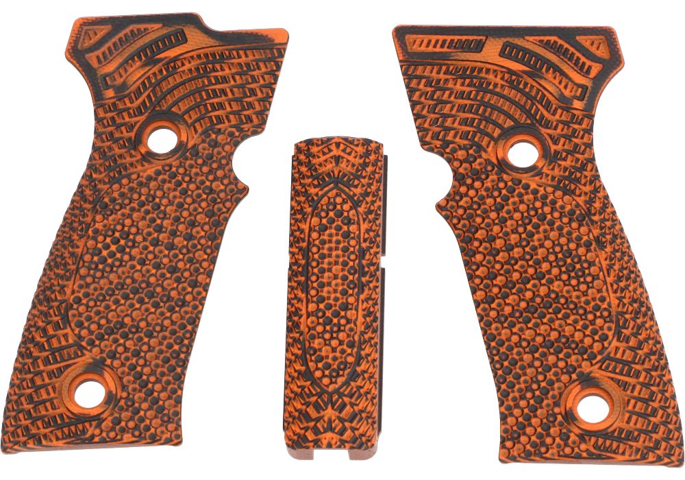 P320 AXG LOK GRIP PANEL SET, VELOCE STANDARD, ORANGE BLACK