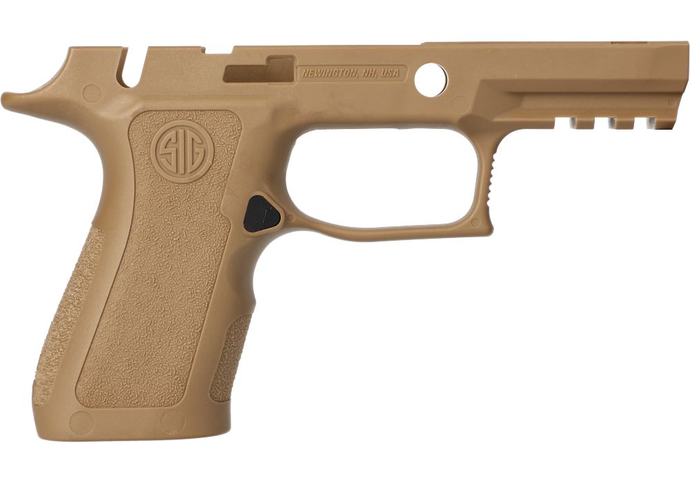 P320 XCOMPACT 9MM/40/.357 MANUAL SAFETY GRIP MODULE - COYOTE TAN