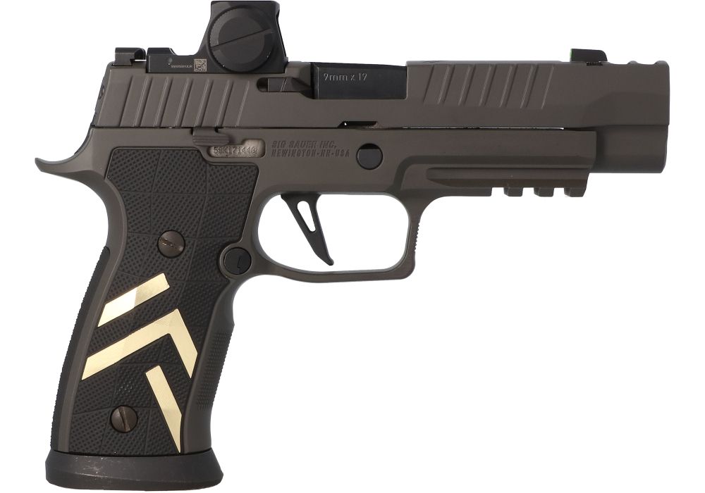 P320 AXG LEGION LOK GRIP PANEL SET, BRASS GRIDLOK - BLACK