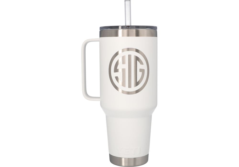 SIG SAUER 42 OZ STRAW MUG YETI RAMBLER - WHITE