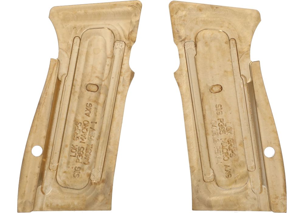 P365-AXG BRASS GRIDLOK GRIP PANELS - RAW BRASS - LOK GRIPS