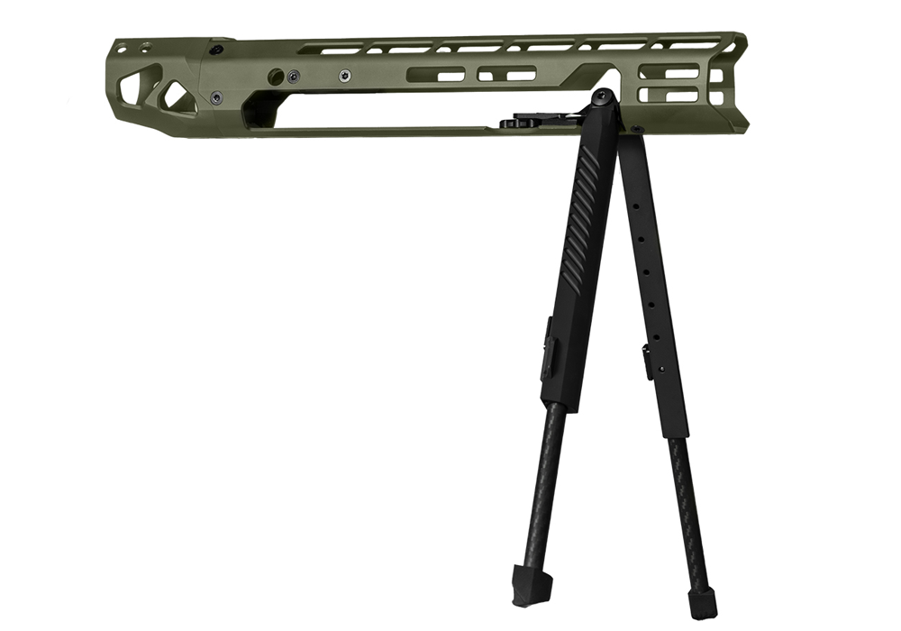 loded バングラ CROSS MAGNUM 14-INCH HANDGUARD WITH BIPOD - MOSS GREEN - BLK LBL