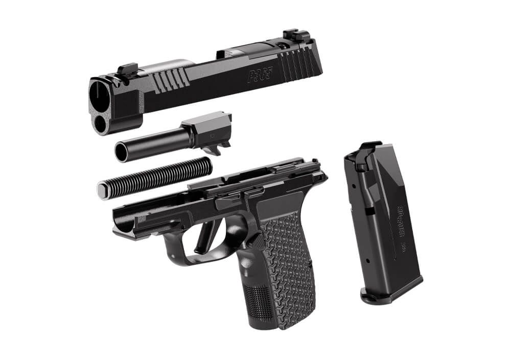 Different parts of a pistol