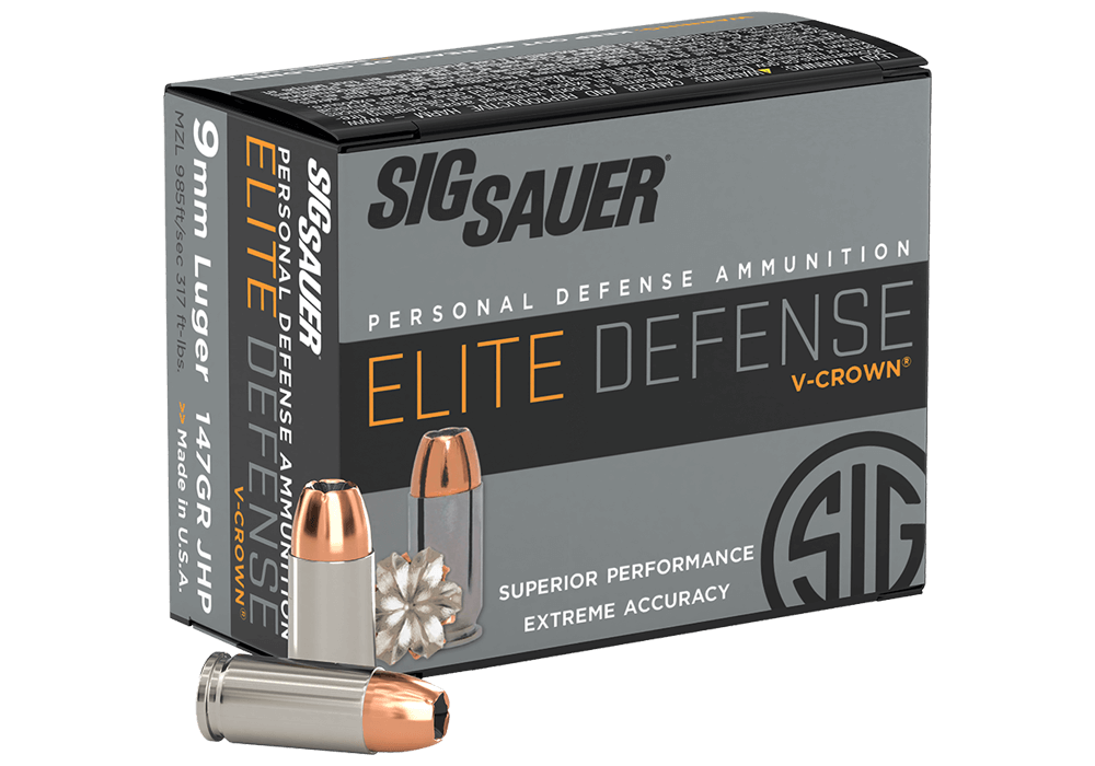 20 count - 9mm, 147gr, Elite V-Crown, JHP | SIG SAUER