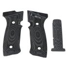 P320-AXG GRIP PANEL SET PALM SWELL, INTEGRATED MAGWELL, G10, BLACK/GRAY, HOGUE