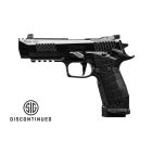 "The P226-XFIVE RESERVE pistol: A premium firearm meticulously crafted for competition, offering superior accuracy and performance for discerning shooters."