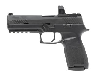 "The P320 RXZP pistol: A cutting-edge firearm equipped with a reflex sight for rapid target acquisition and precision shooting."