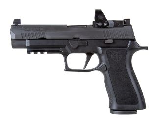 "The P320 RXP XFULL-SIZE pistol: A reliable and accurate firearm featuring an integrated reflex sight for rapid target acquisition in any shooting scenario."