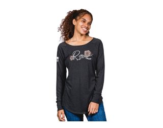 ROSE NINE LINE WOMENS T-SHIRT LONG SLEEVE - DARK GRAY