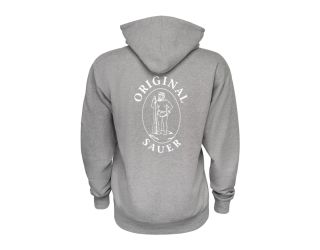 VINTAGE ORIGINAL SAUER LOGO ZIP UP HOODIE - GUNMETAL