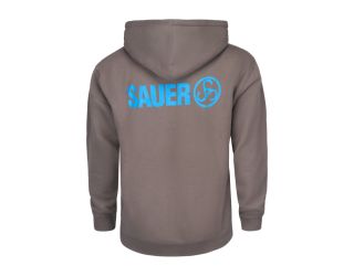 SAUER LOGO ZIP UP HOODIE - GRAY