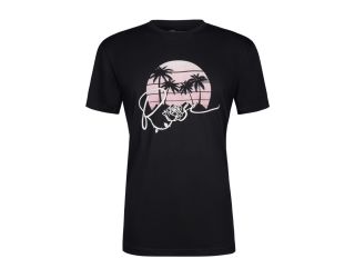 ROSE PALM TREE T-SHIRT - BLACK