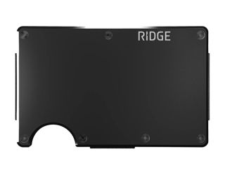 MATTE BLACK TITANIUM RIDGE WALLET WITH MONEY CLIP