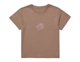ROSE MARK WOMEN'S CROPPED T-SHIRT - LATTE