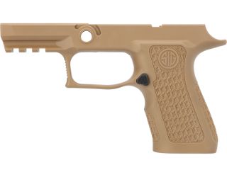 P320 XCOMPACT 9MM/40/.357 LASER ENGRAVED GRIP MODULE - COYOTE TAN, MEDIUM GRIP