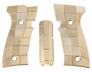 P320 AXG LOK GRIP PANEL SET, BRASS GRIDLOK