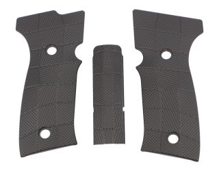 P320 AXG LOK GRIP PANEL SET, BRASS GRIDLOK - BLACK