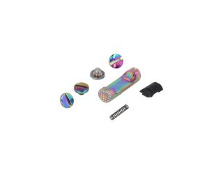 P320-AXG MAGAZINE CATCH PARTS KIT, HIGH POLISH RAINBOW
