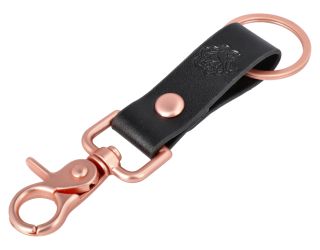 ROSE PENDANT LEATHER STRAP KEYCHAIN