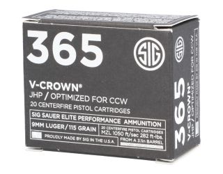 9MM, 115GR, Elite V-Crown, 365 JHP