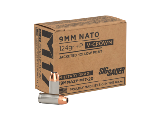 9MM +P, 124GR, ELITE V-CROWN M17, JHP, BOX/20