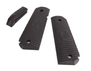 G10 BLACK PIRANHA GRIPS. 1911 FASTBACK FULL SIZE