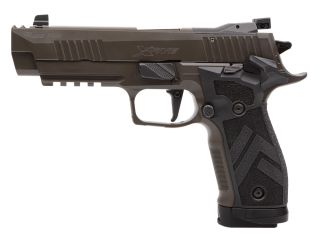 "Behold the Sig Sauer P226-XFIVE LEGION pistol, a precision-engineered masterpiece designed for elite performance and reliability. With its sleek design and advanced features, this firearm embodies Sig Sauer's legacy of excellence, setting a new standard 