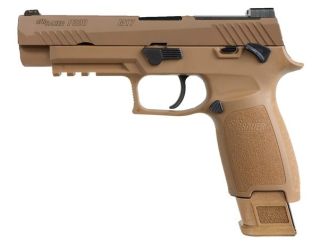 The 9mm striker fired SIG SAUER M17 P320 is the official U.S. military pistol available for civilian use and built on the P320-based modular handgun system.