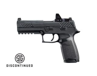 "The P320 RXP FULL-SIZE pistol: A high-performance firearm equipped with an integrated reflex sight, offering exceptional accuracy and ease of target acquisition."