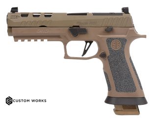 "Introducing the Sig Sauer P320-XFIVE DH3 Pistol, a precision-engineered masterpiece captured in this image. The P320-XFIVE DH3 exemplifies Sig Sauer's commitment to performance and innovation, featuring the exclusive DH3 grip module for enhanced control 