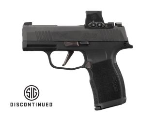 "Unveiling the Sig Sauer P365X Pistol, a compact marvel of innovation and performance captured in this image. The P365X showcases Sig Sauer's commitment to precision engineering and versatility."