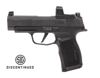 "Behold the Sig Sauer P365 XL ROMEOZERO ELITE Pistol, a compact yet powerful firearm of exceptional precision, featured in this image. Equipped with the integrated ROMEOZERO ELITE red dot sight, this pistol ensures rapid target acquisition and unparallele