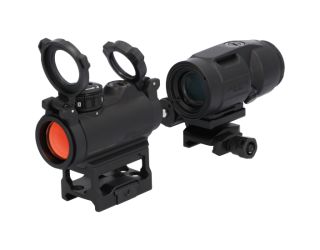 Sealed compact red dot sight with 20,000+ hour battery life paired with the JULIET3-MICRO red dot magnifier. 