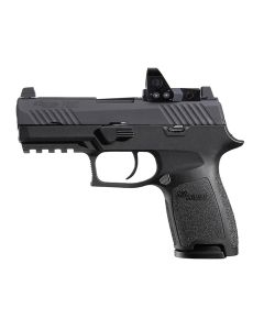 "The P320 RXP COMPACT pistol: A versatile handgun equipped with an integrated reflex sight for quick target acquisition and enhanced accuracy."