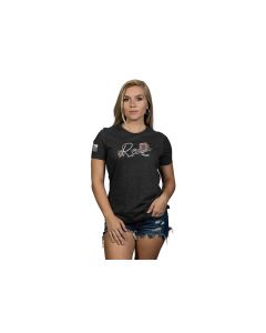 ROSE NINE LINE WOMENS T-SHIRT SHORT SLEEVE - DARK GRAY