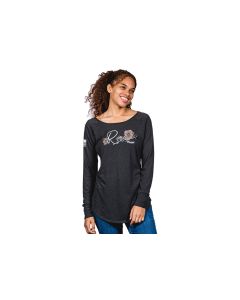 ROSE NINE LINE WOMENS T-SHIRT LONG SLEEVE - DARK GRAY
