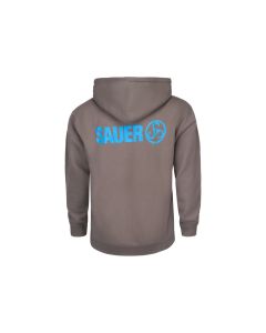 SAUER LOGO ZIP UP HOODIE - GRAY