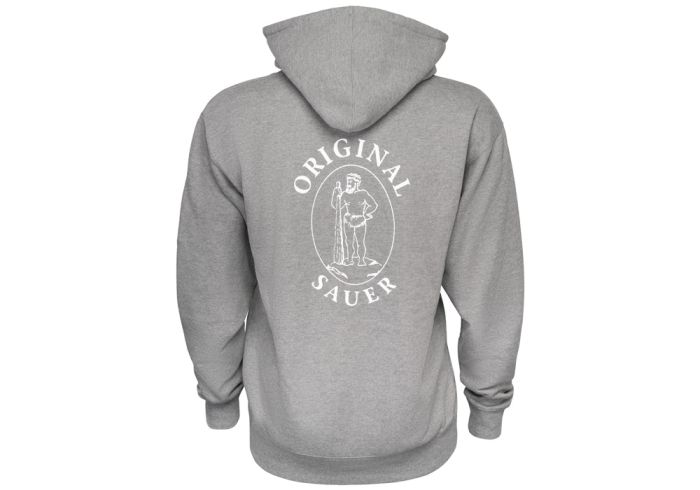 VINTAGE ORIGINAL SAUER LOGO ZIP UP HOODIE - GUNMETAL