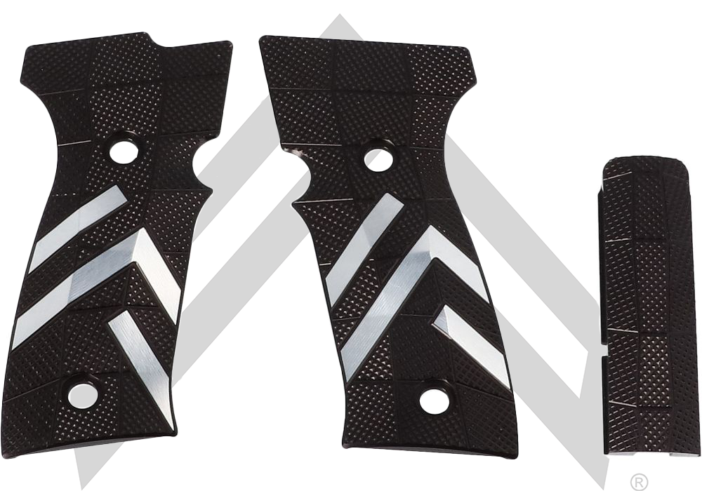 P320 AXG LEGION LOK GRIP PANEL SET, ALUMINIM GRIDLOK - BLACK