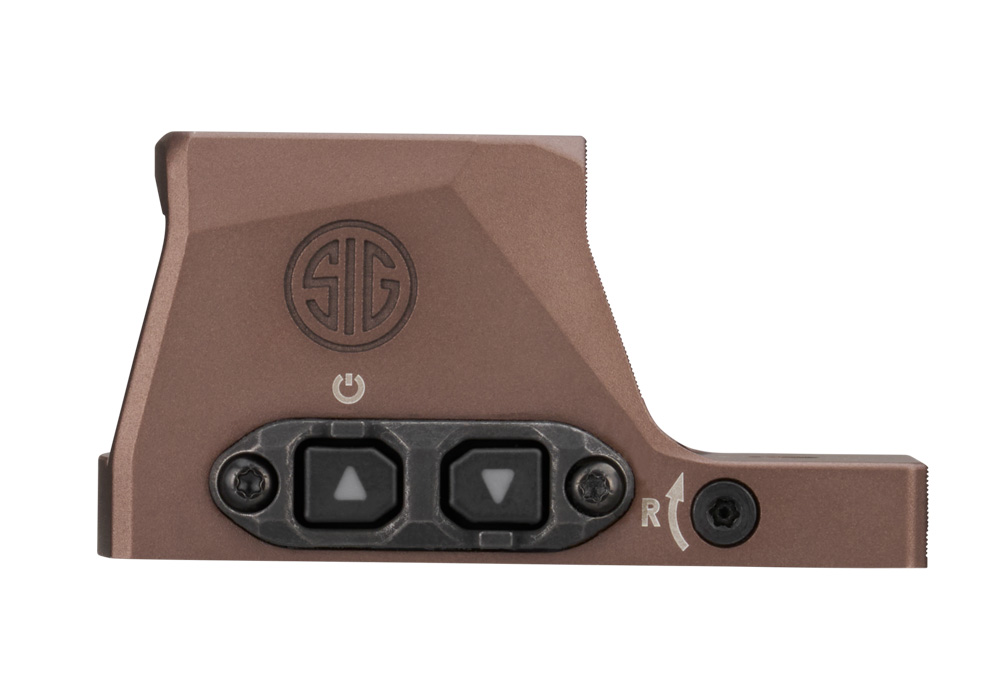 SIG Sauer ROMEO-X Enclosed Pro FDE Proven Circle Dot Closed Emitter Pistol Optic 7 SIG Sauer ROMEO-X Enclosed Pro FDE angle view