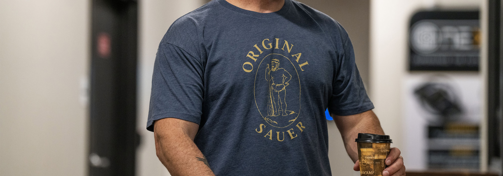 VINTAGE ORIGINAL SAUER LOGO T-SHIRT - BLUE VINTAGE ORIGINAL SAUER LOGO T-SHIRT - BLUE