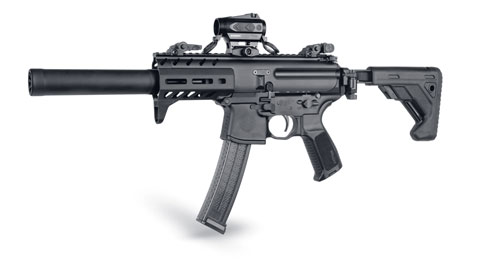 The  SIG MPX featured is the SIG MPX complete with optic and suppressor. 